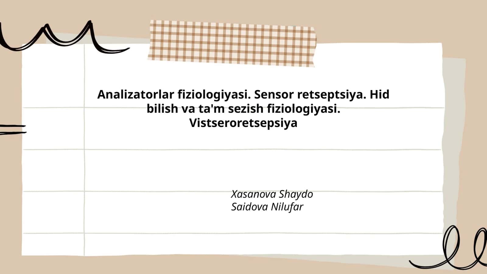 Analizatorlar fiziologiyasi