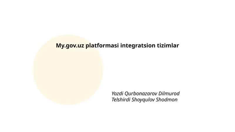 My.gov.uz platformasi integratsion tizimlar