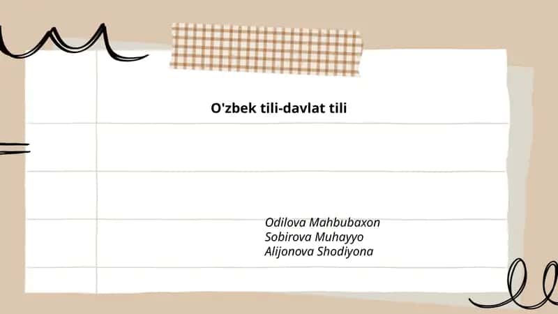 O'zbek tili-davlat tili
