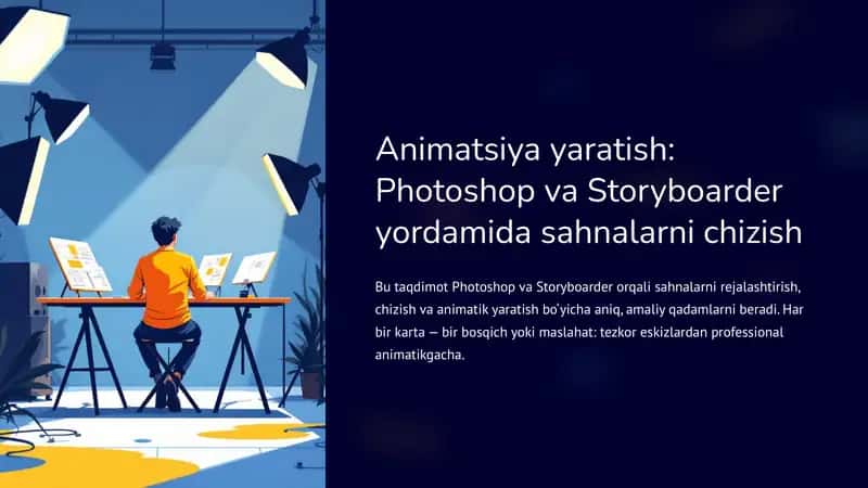 Animatsiya yaratish: Photoshop va Storyboarder yordamida sahnalarni chizish