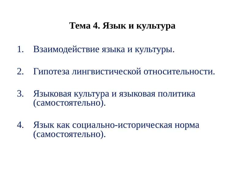 Взаимодействие языка и культуры