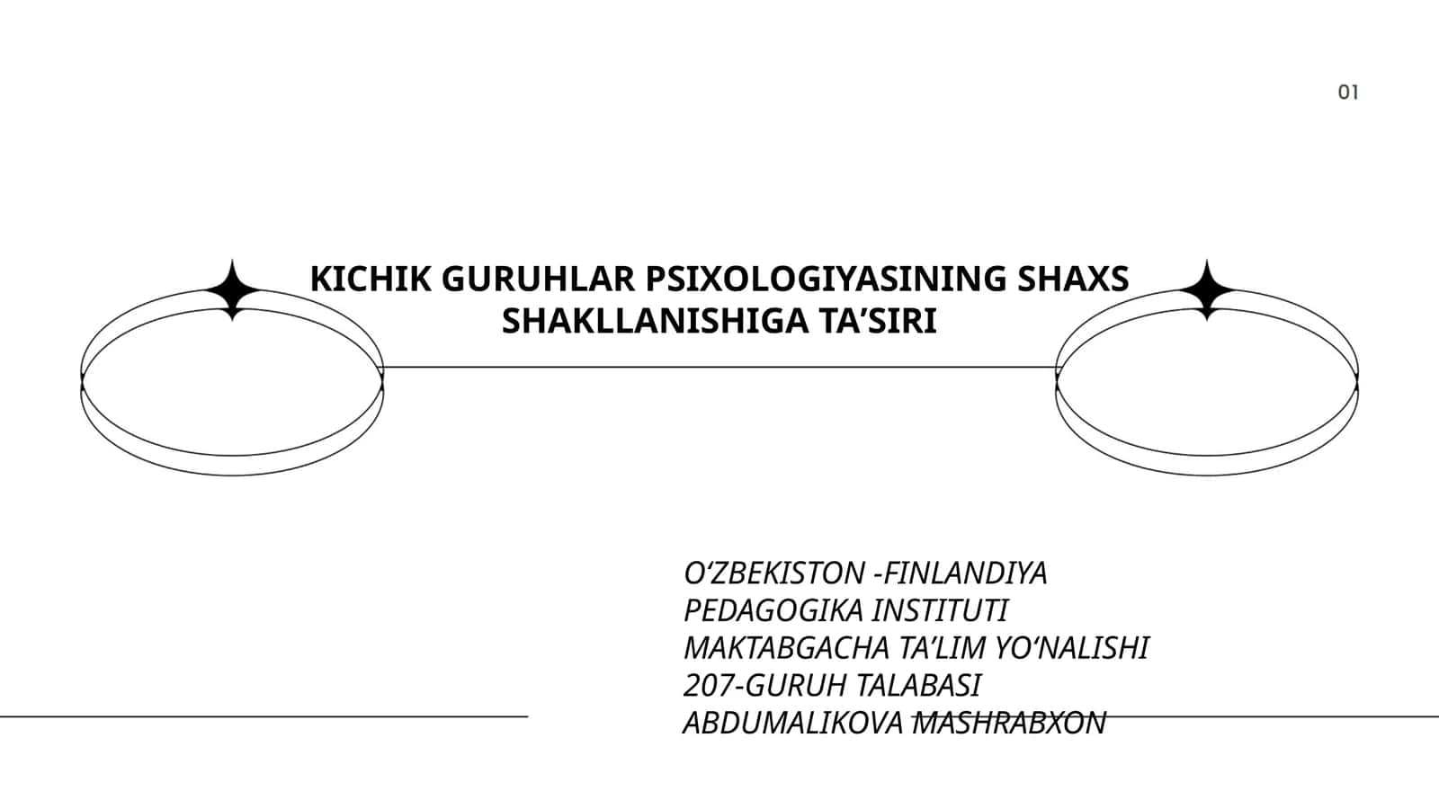 KICHIK GURUHLAR PSIXOLOGIYASINING SHAXS SHAKLLANISHIGA TAʼSIRI