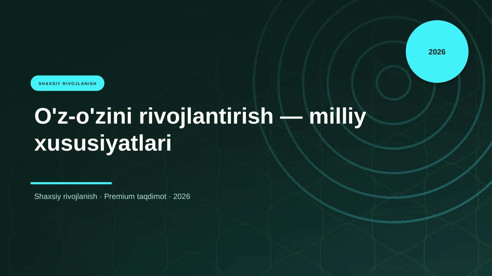 O'z-o'zini rivojlantirish — milliy xususiyatlari