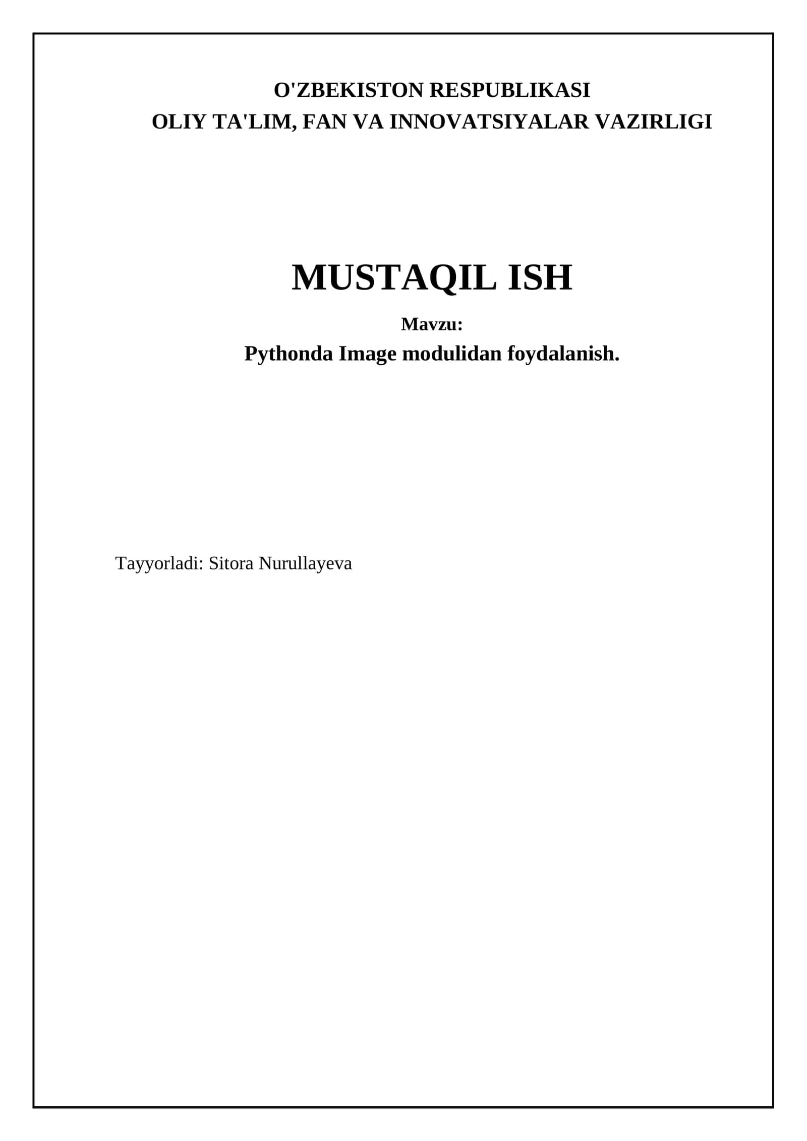 Pythonda Image modulidan foydalanish