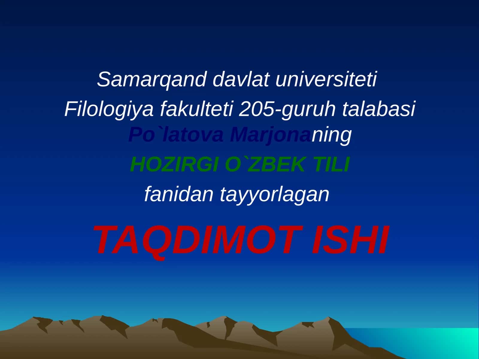 Tilning morfologik sathi