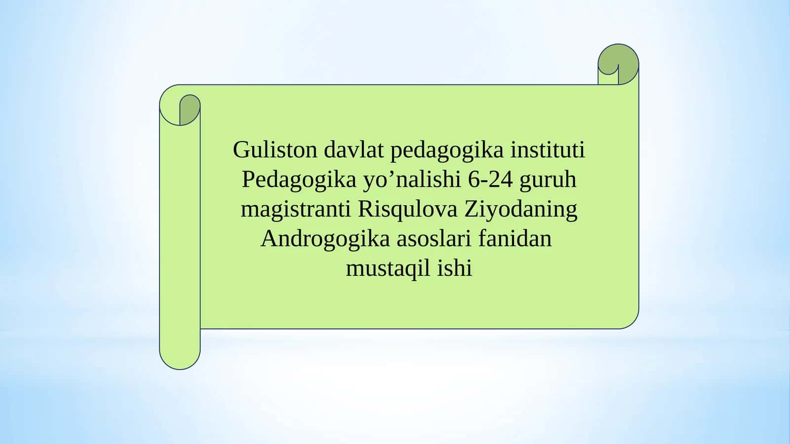 Andragogika fanining predmeti, maqsadi va vazifalari