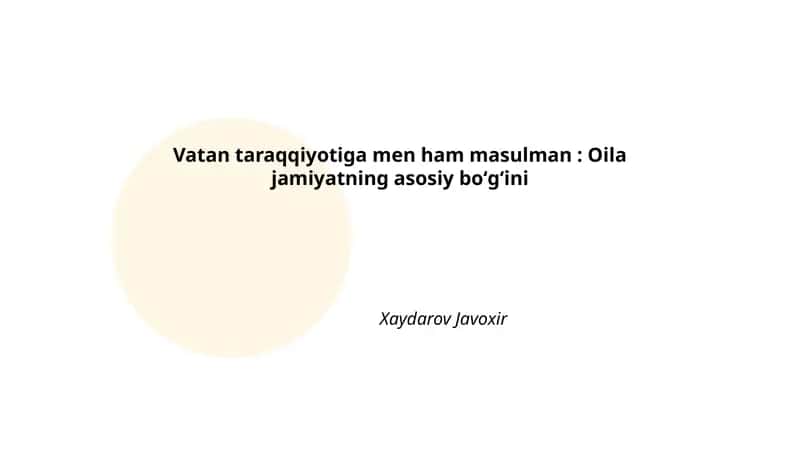 Oilada vatanparvarlik tarbiyasi