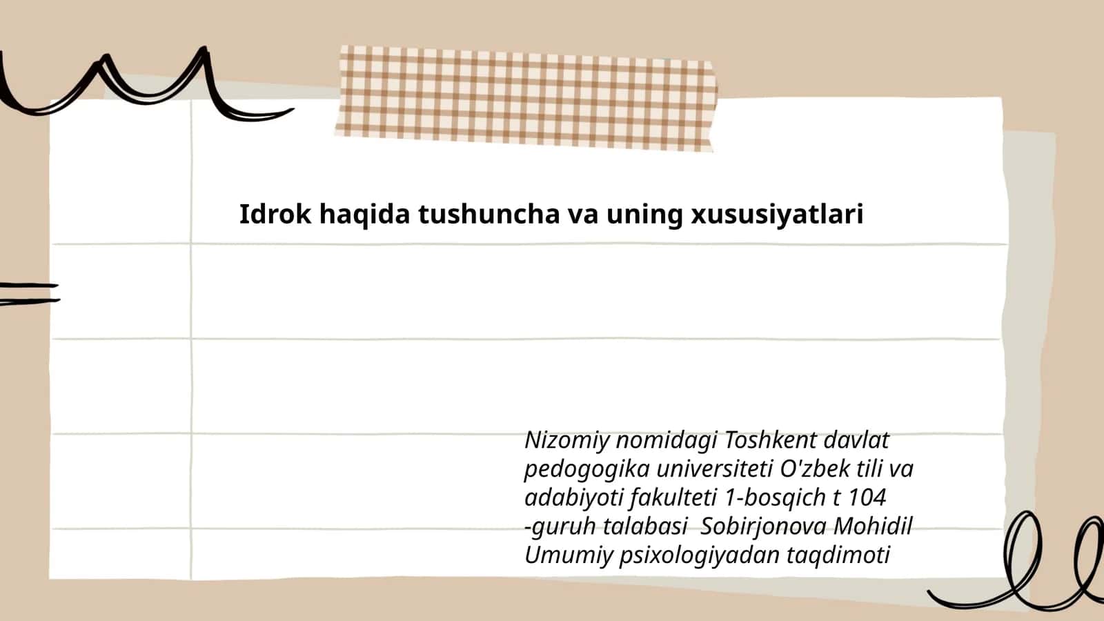 Umumiy psixologiyadan taqdimoti