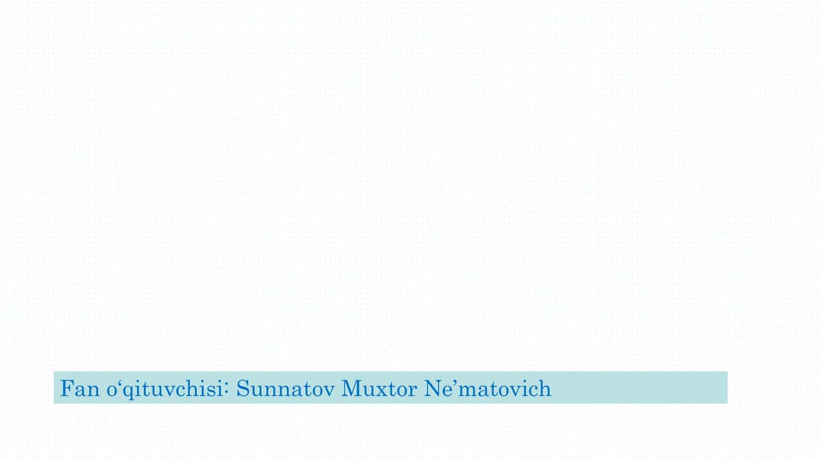 DINAMIK MAKROIQTISODIYOTKURSINING MAVZULARI