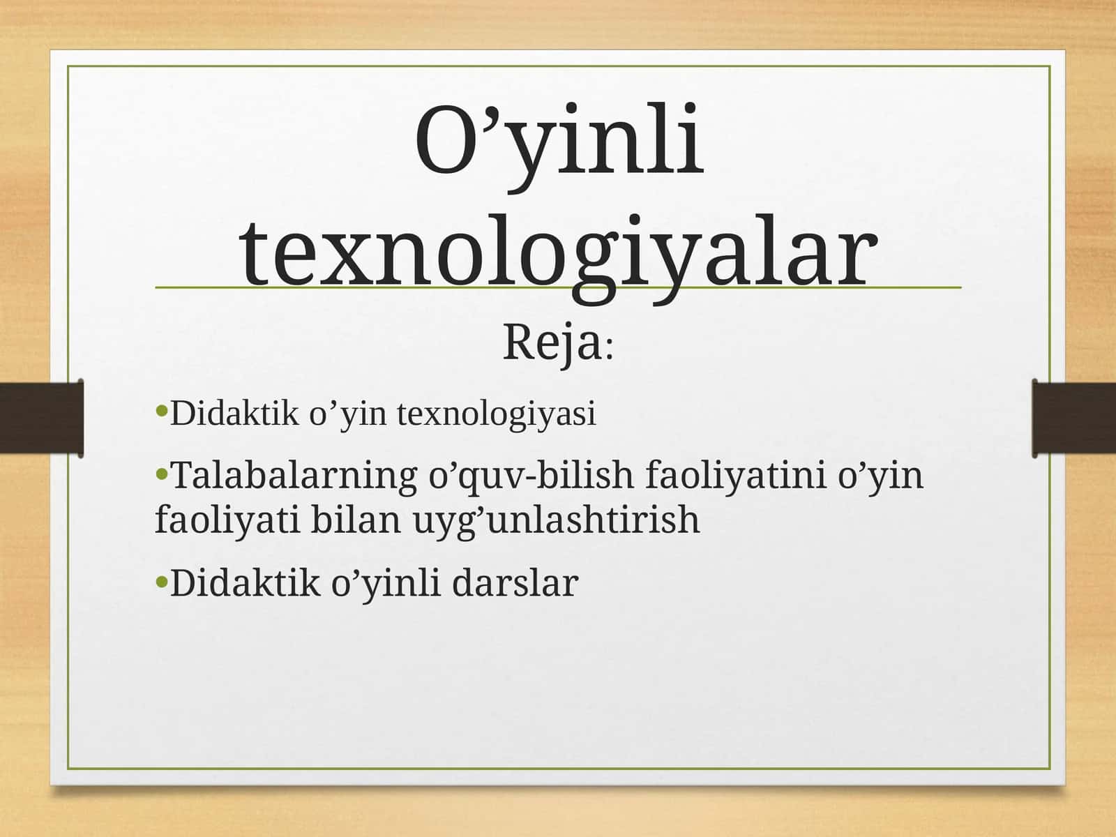 O’yinli texnologiyalar