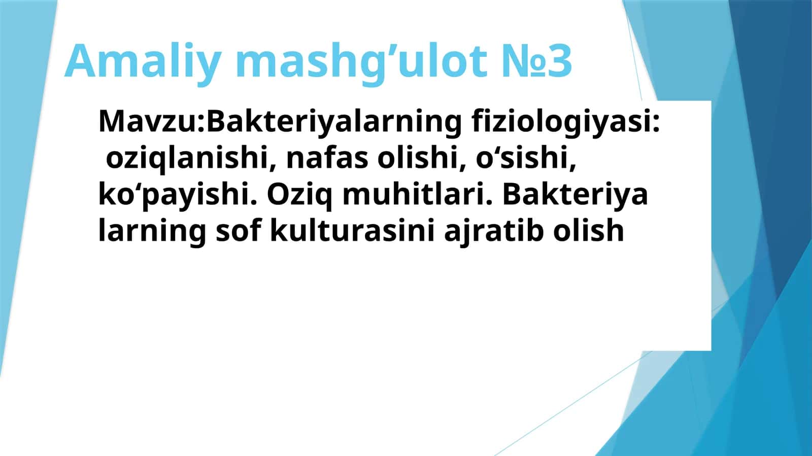 Amaliymashg’ulot№3