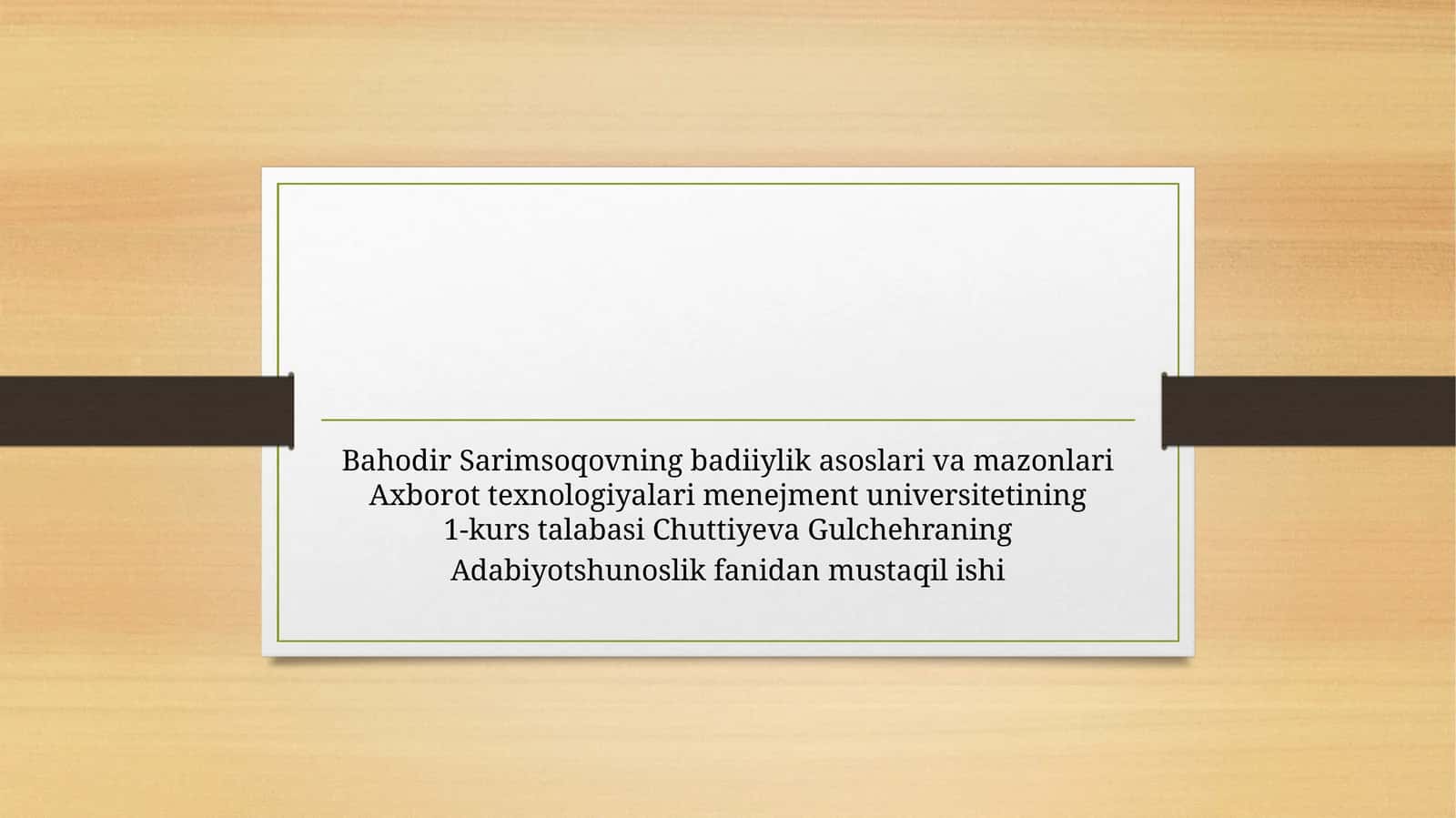 Bahodir Sarimsoqovning badiiylik asoslari va mazmunlari