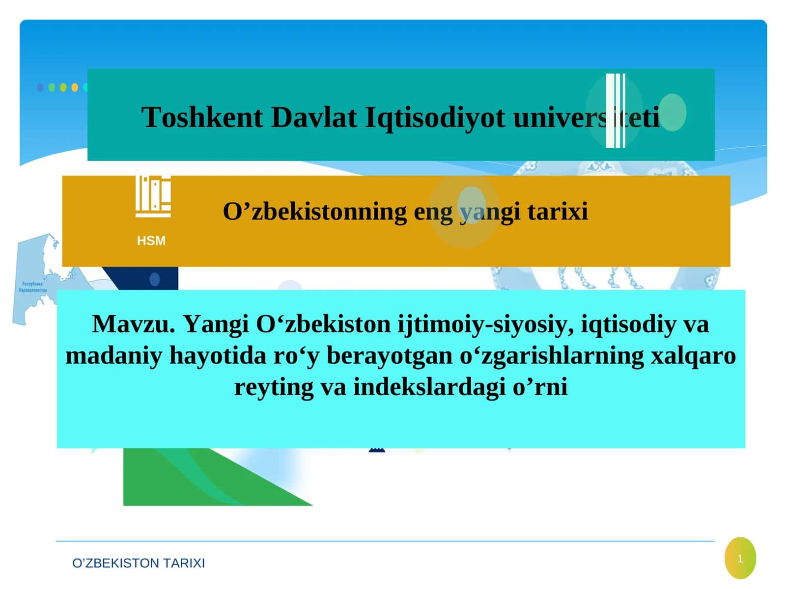 Yangi O‘zbekiston ijtimoiy-siyosiy, iqtisodiy va madaniy hayotida roʻy berayotgan oʻzgarishlarning xalqaro reyting va indekslardagi o’rni
