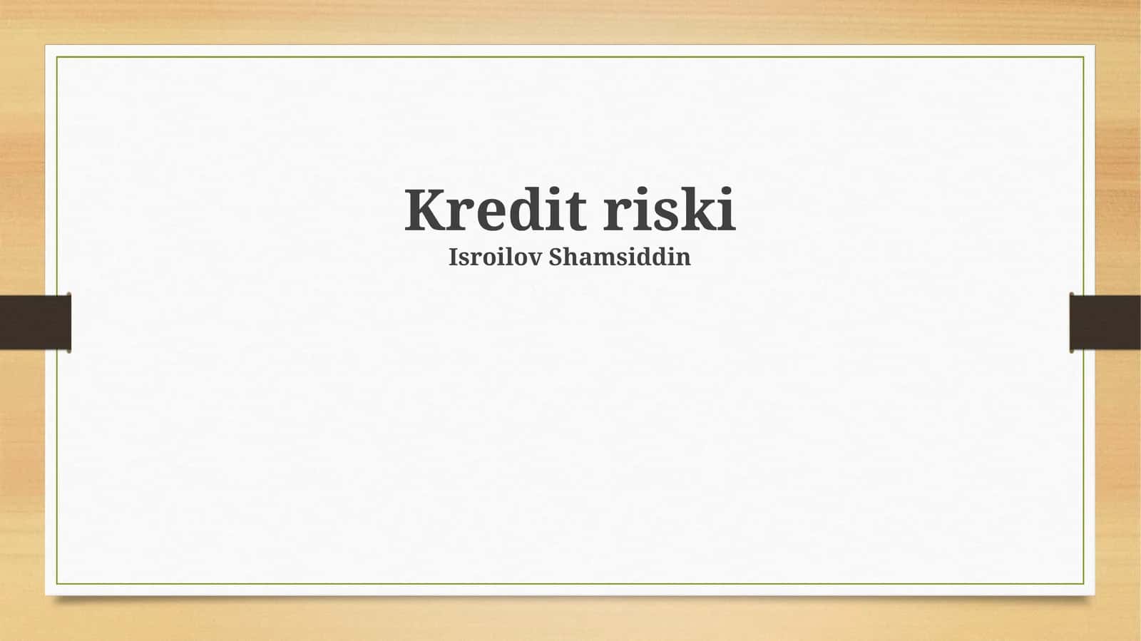 Kredit riski