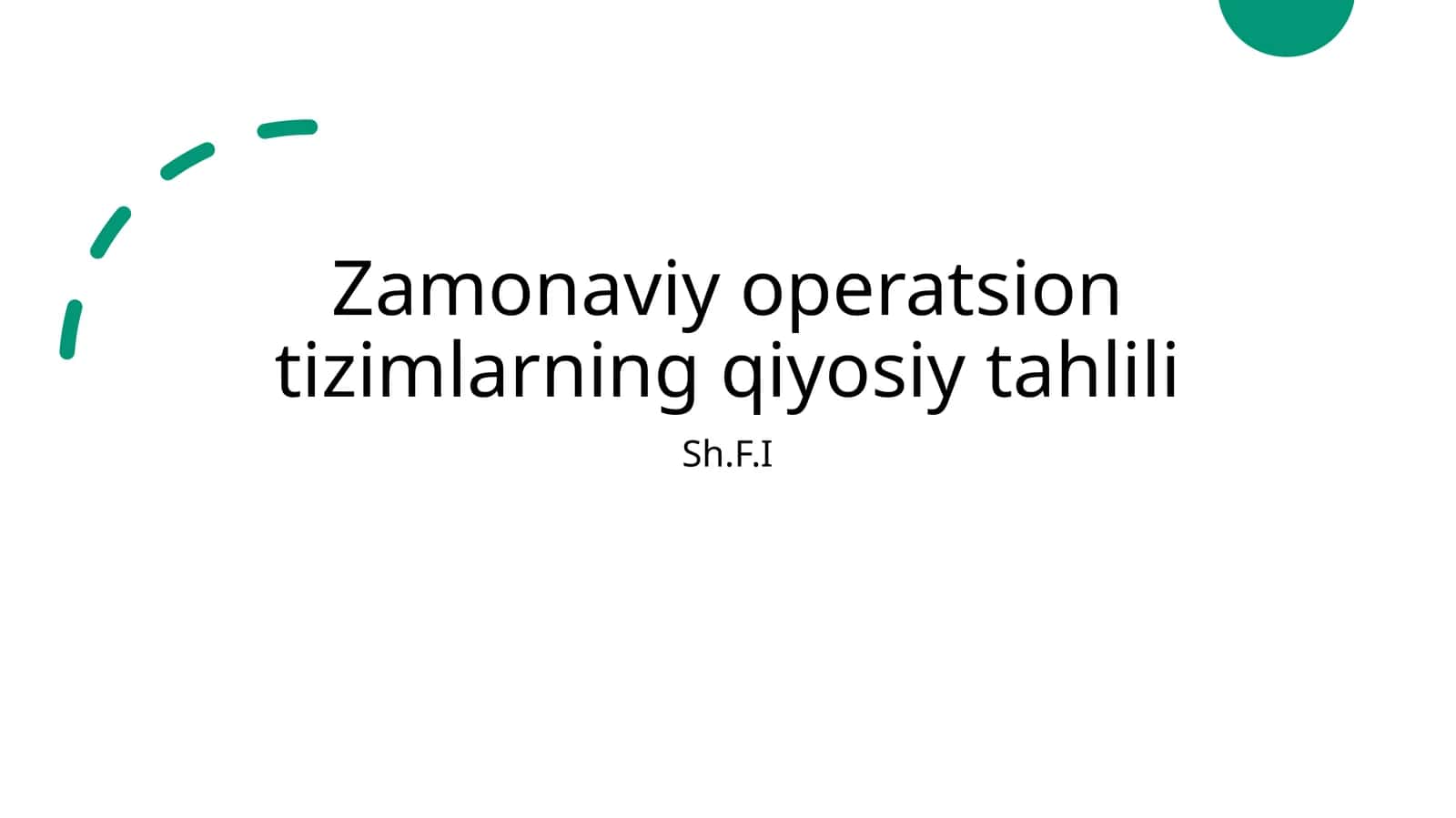 Zamonaviy operatsion tizimlarning turlari