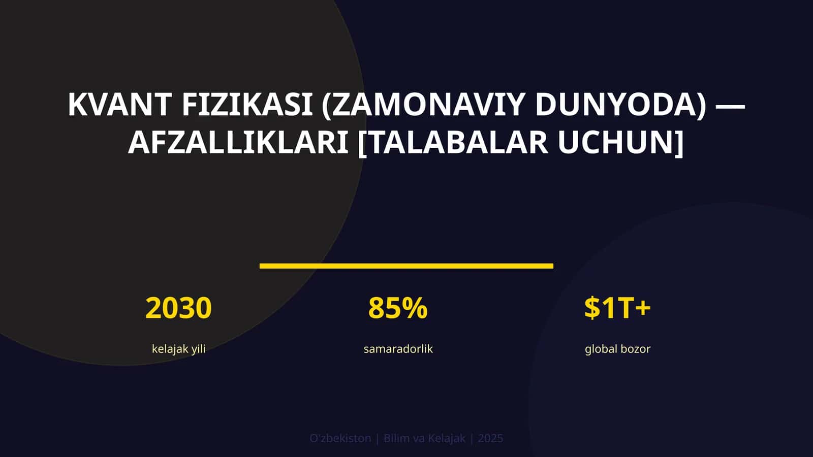 Kvant fizikasi (zamonaviy dunyoda) — afzalliklari [talabalar uchun]