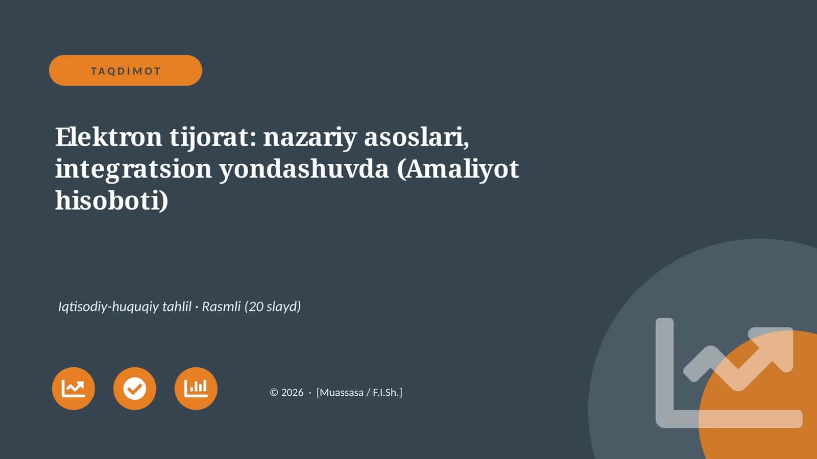 Elektron tijorat: nazariy asoslari, integratsion yondashuvda (Amaliyot hisoboti)