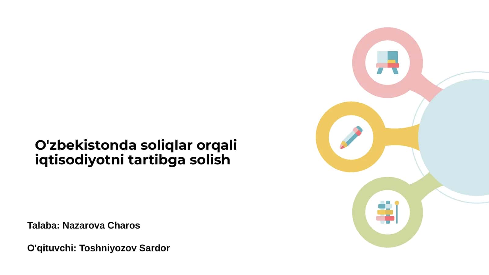 O'zbekistonda soliqlar orqali iqtisodiyotni tartibga solish