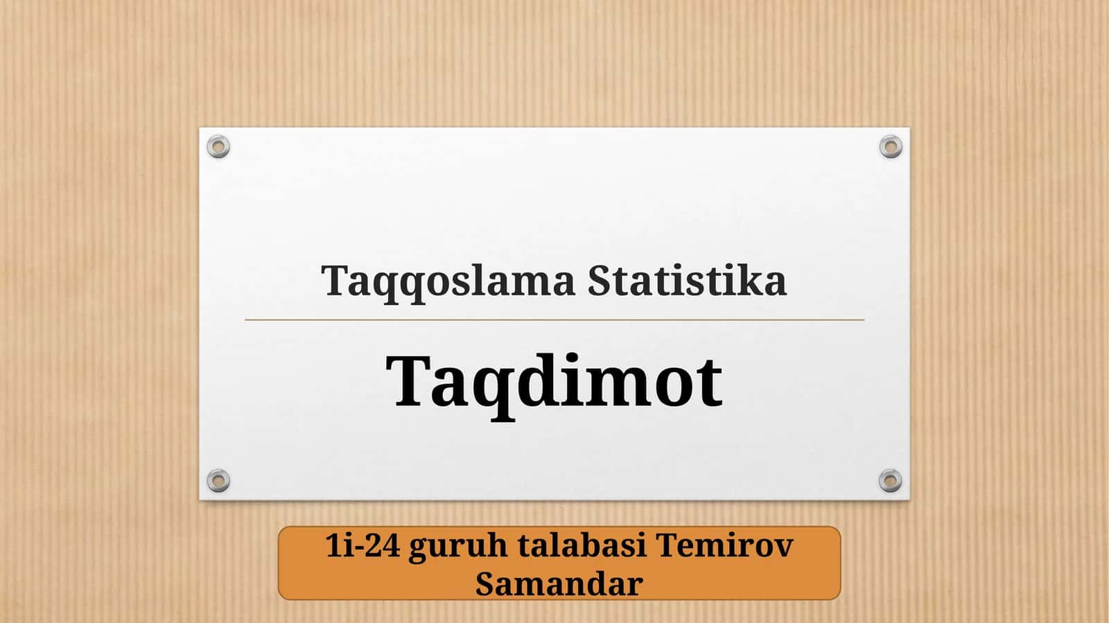 Taqqoslama Statistika