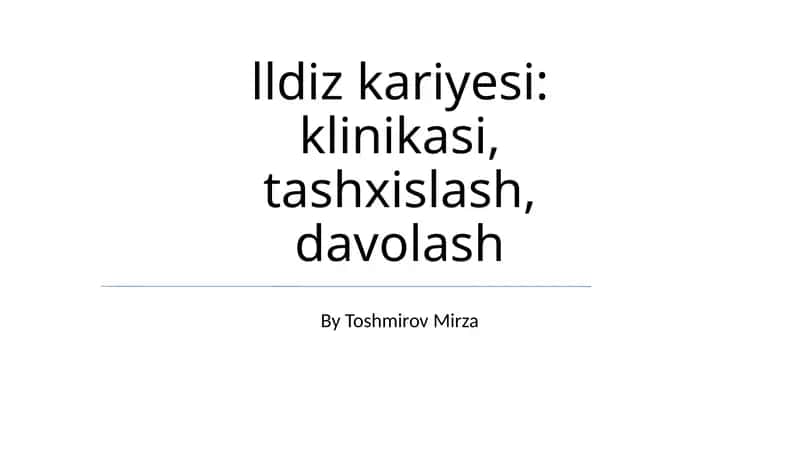 Buyrak toshlarini davolash