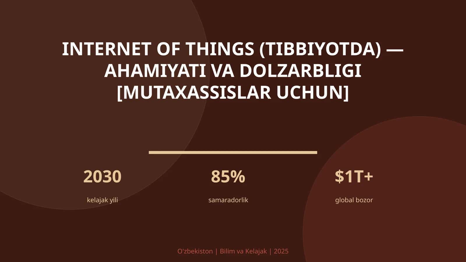 Internet of Things (Tibbiyotda) — Ahamiyati va Dolzarbligi [Mutaxassislar Uchun]