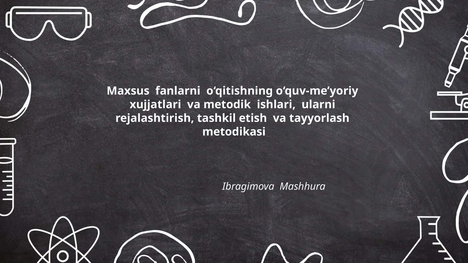 Maxsus fanlarni o‘qitishning o‘quv-me’yoriy xujjatlari va metodik ishlari, ularni rejalashtirish, tashkil etish va tayyorlash metodikasi