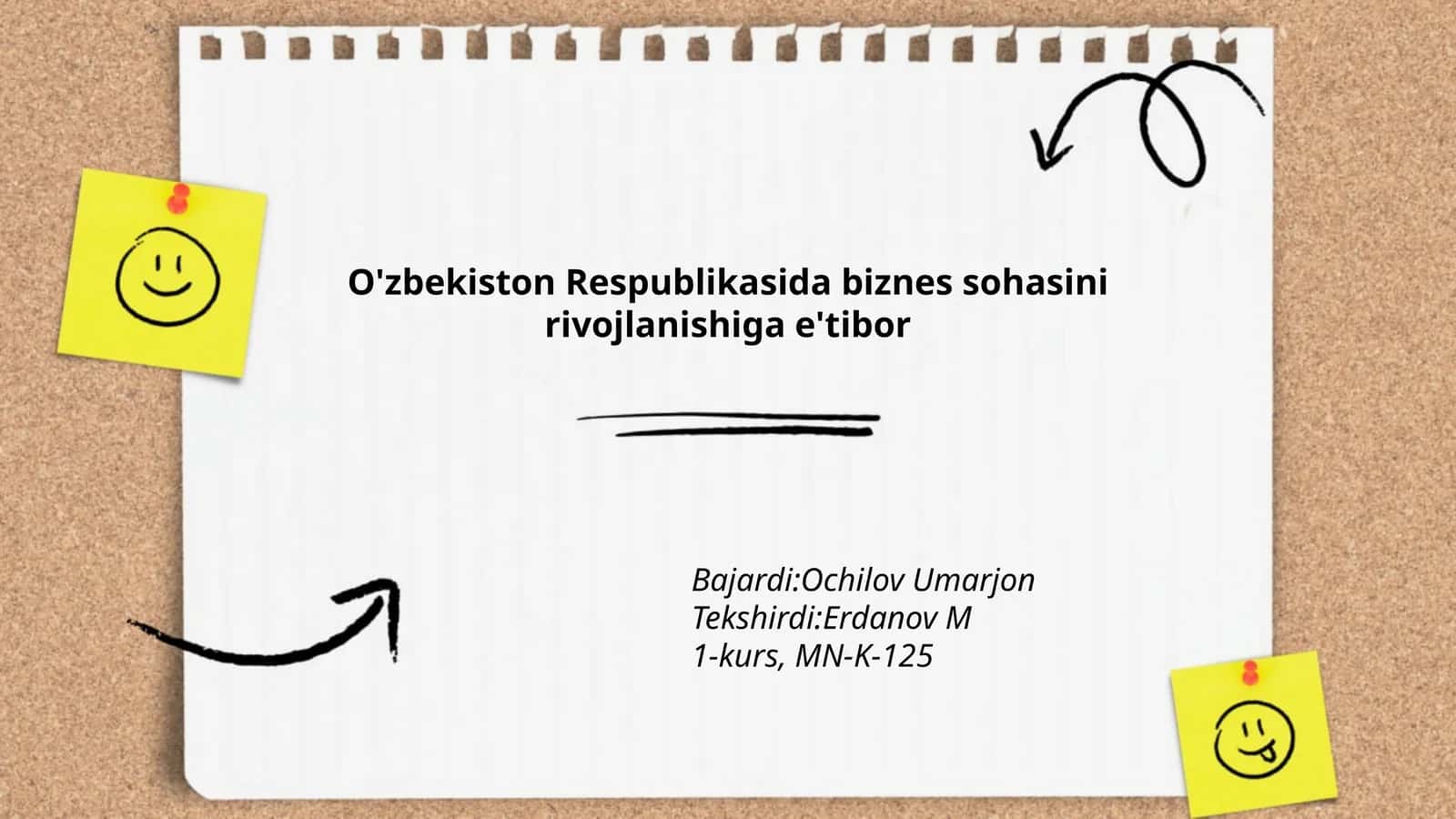 O'zbekiston Respublikasida biznes sohasini rivojlanishiga e'tibor