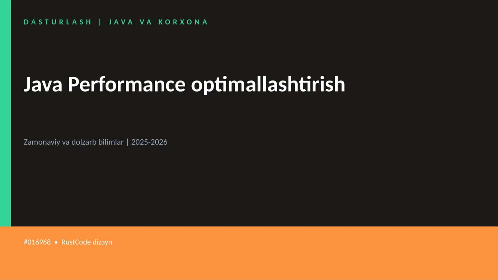 Java Performance optimallashtirish