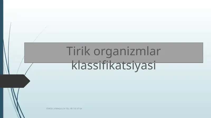 Tirik organizmlar klassifikatsiyasi