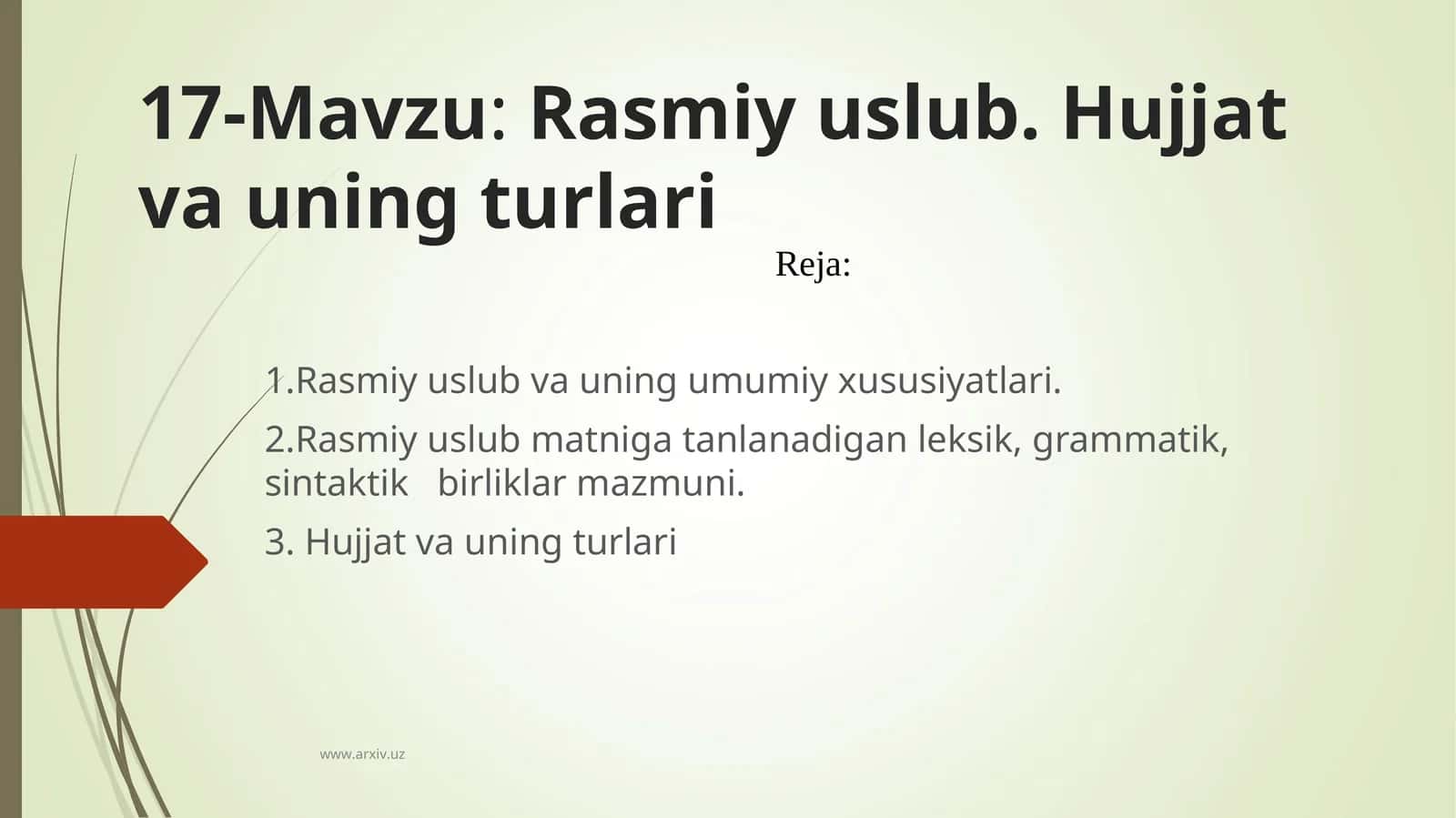 Rasmiy uslub. Hujjat va uning turlari