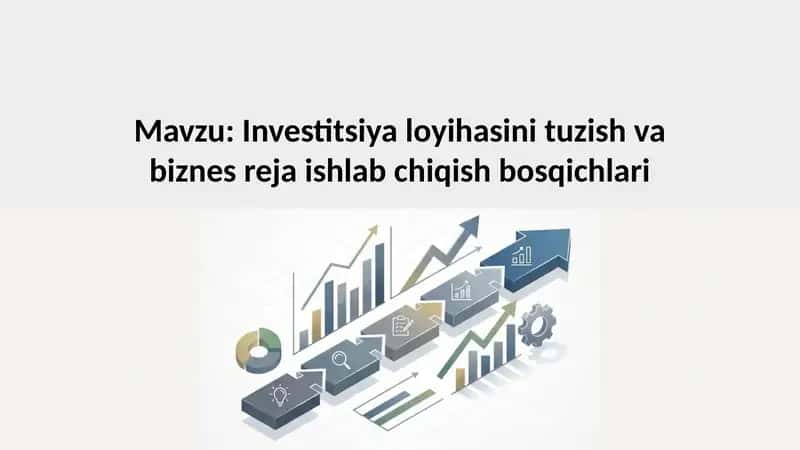 Investitsiya loyihasini tuzish va biznes reja ishlab chiqish bosqichlari