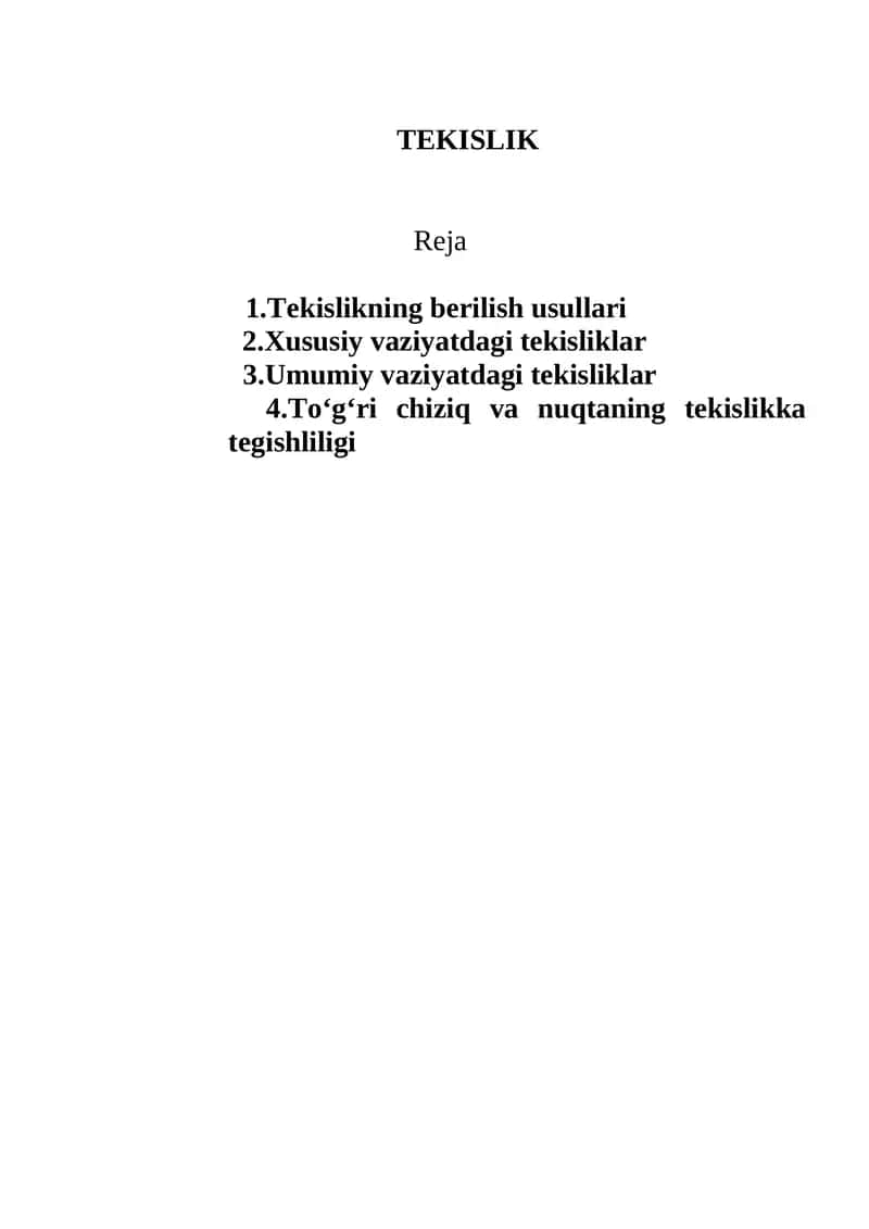 Tekislik
