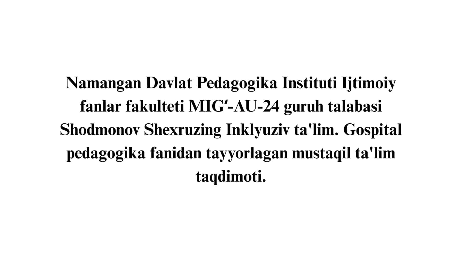 Inklyuziv ta'lim