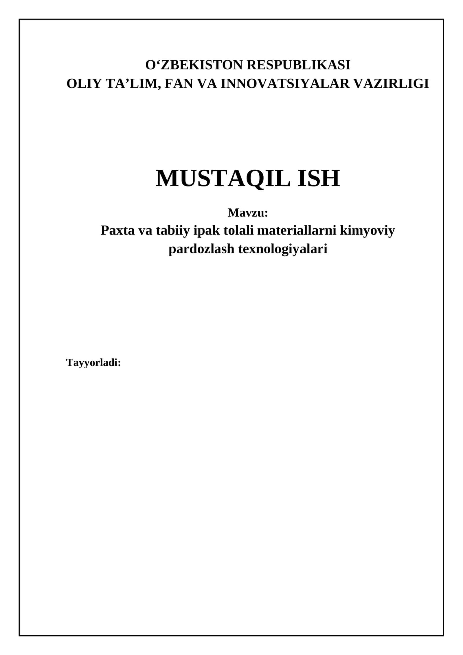 Paxta va tabiiy ipak tolali materiallarni kimyoviy pardozlash texnologiyalari