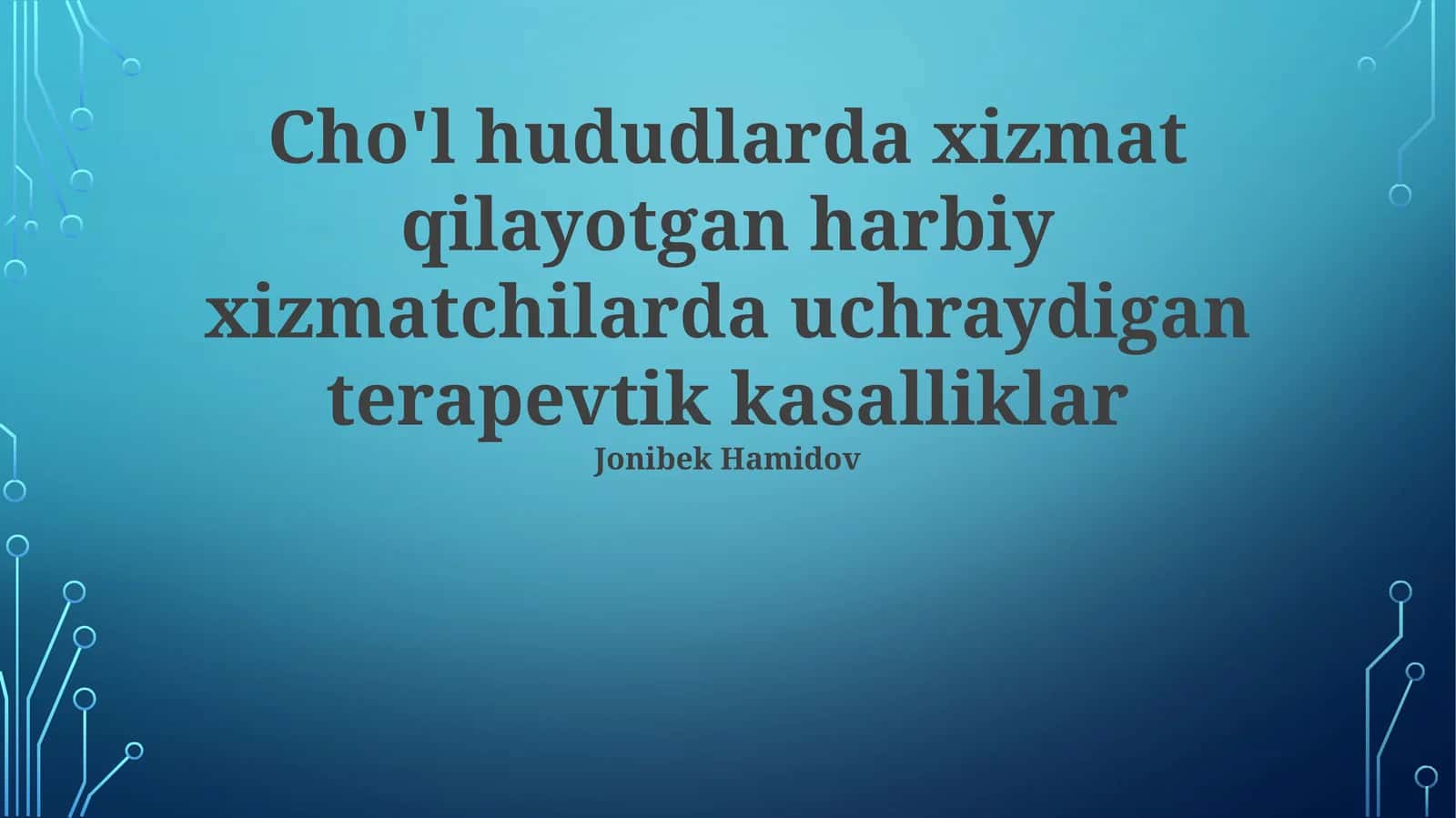 Harbiy xizmatchilarda uchraydigan terapevtik kasalliklar