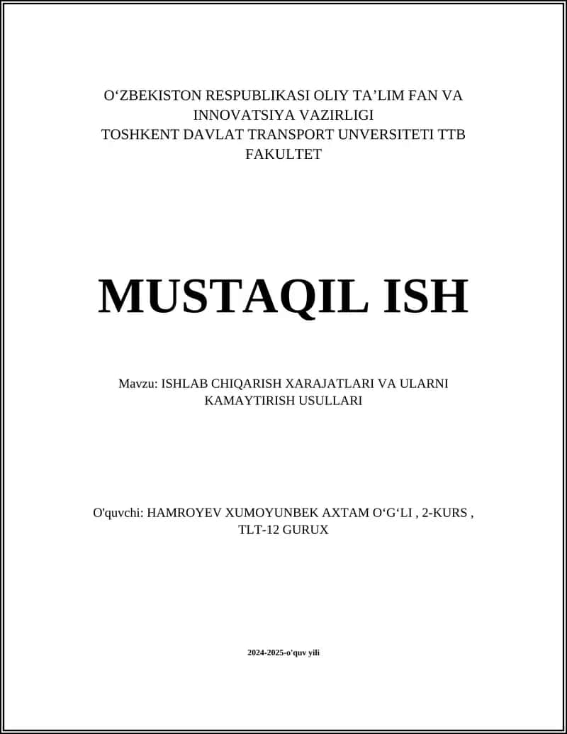 Effektiv Resurslardan Foydalanish: Ma'lumot va Statistika