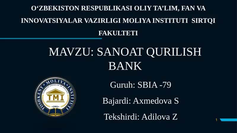 SANOAT QURILISH BANK