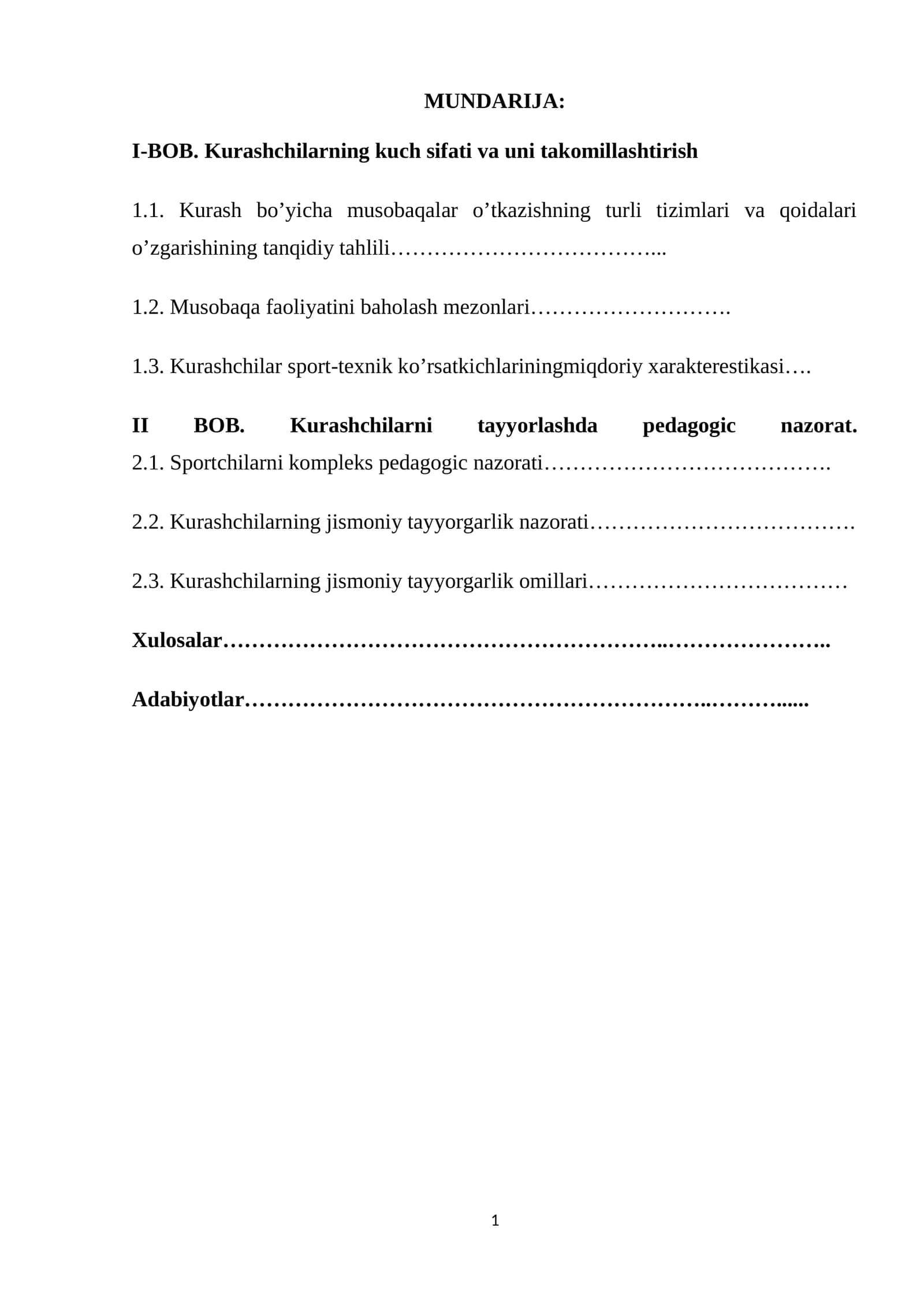 Kuch sifati va takomillashtirish