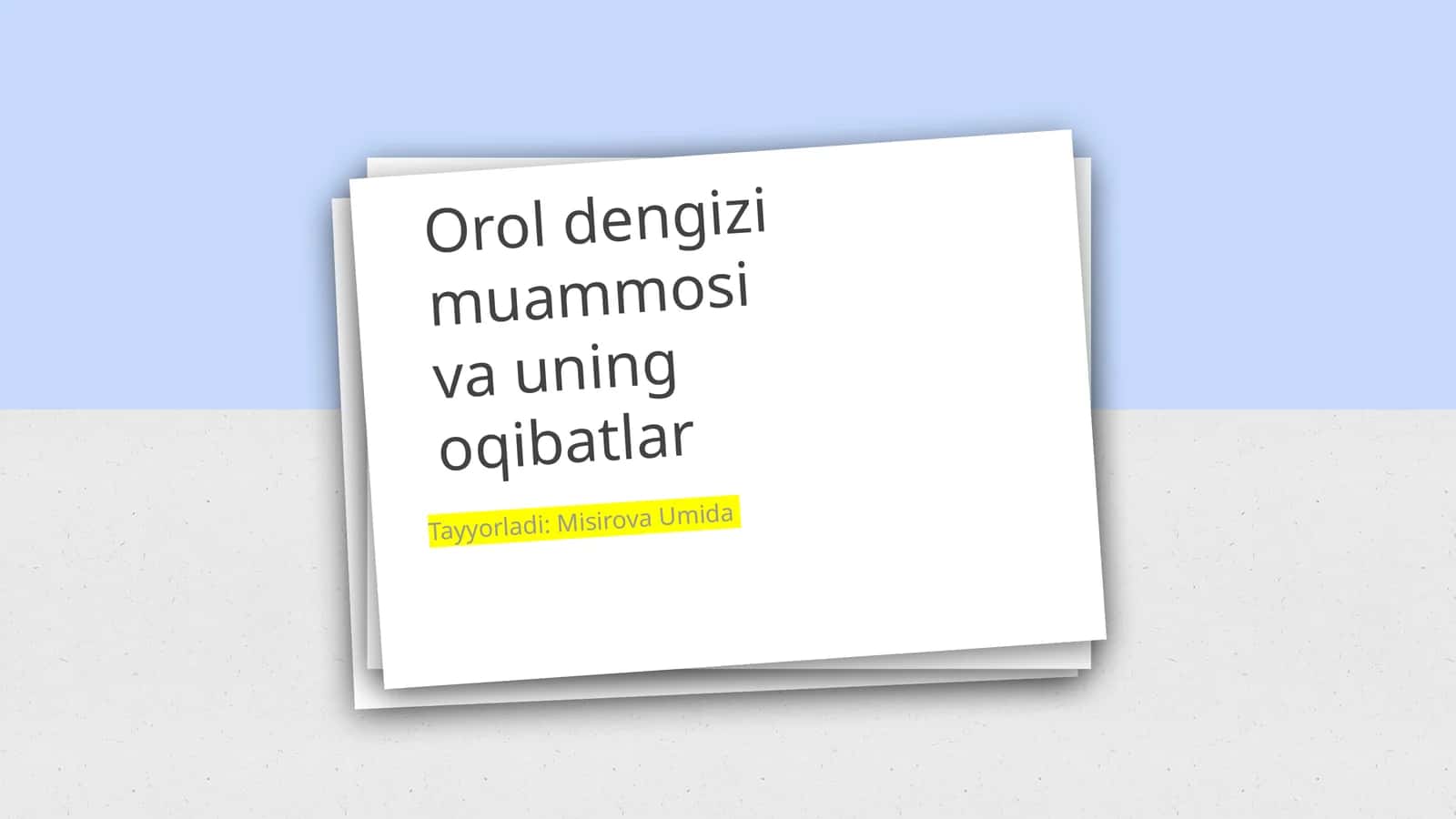 Orol dengizi muammosi va uning oqibatlar