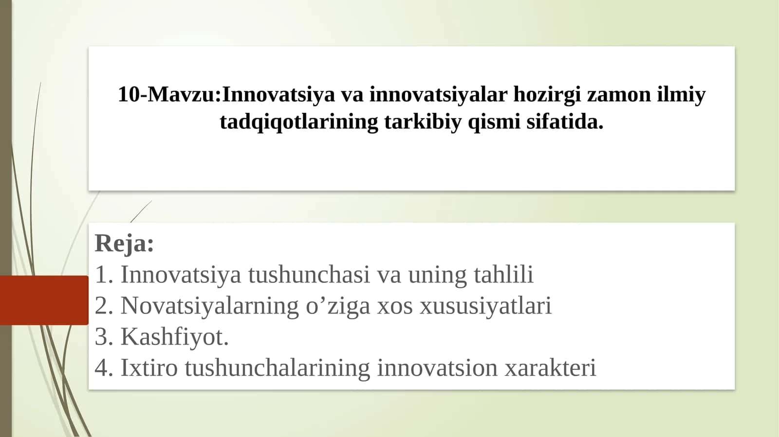 Innovatsiya va innovatsiyalar