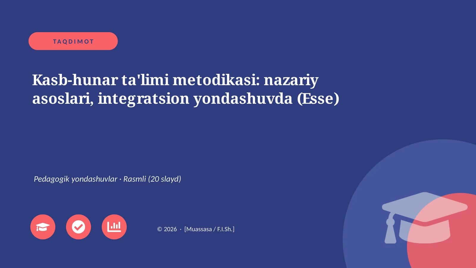 Kasb-hunar ta'limi metodikasi: nazariy asoslari, integratsion yondashuvda (Esse)