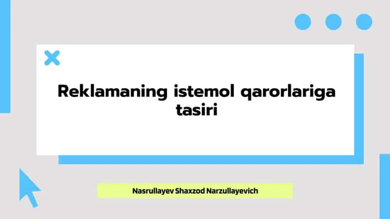 Reklamaning istemol qarorlari gatasiri