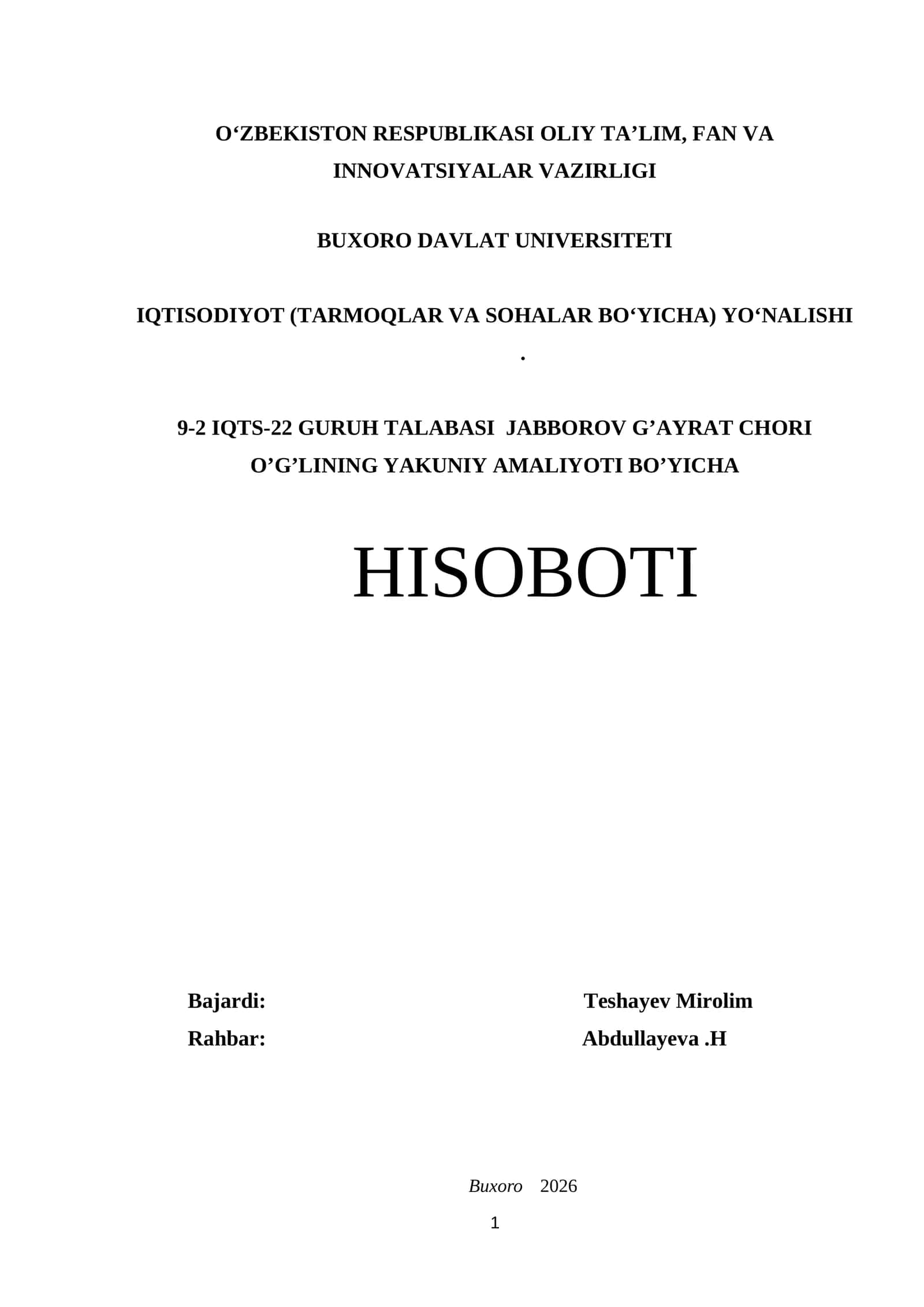 Fortuna biznes mikro moliya tashkiloti boyicha amaliyot hisoboti.