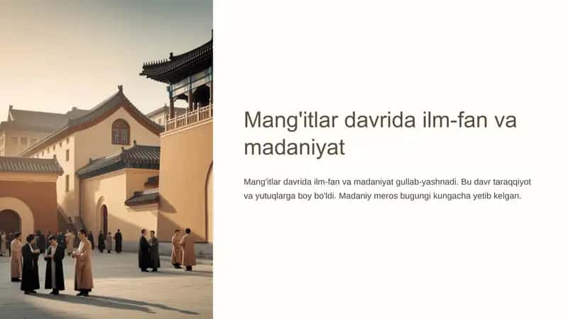 Mang'itlar davrida ilm-fan va madaniyat