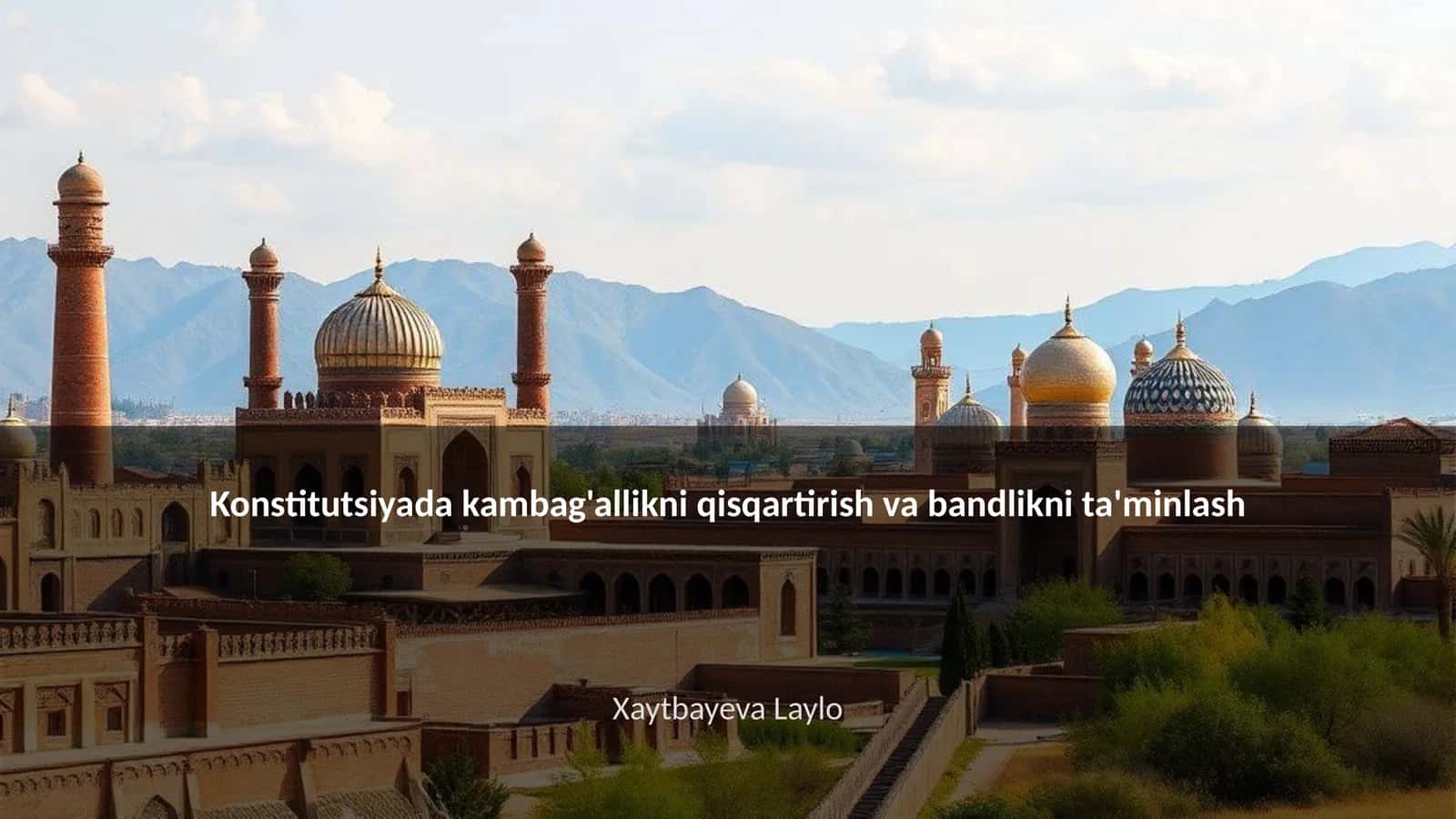 Konstitutsiyada kambag'allikni qisqartirish va bandlikni ta'minlash