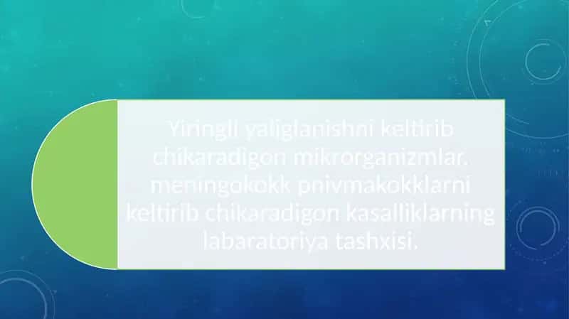 O‘tkir yiringli infeksiyalarining xususiyatlari