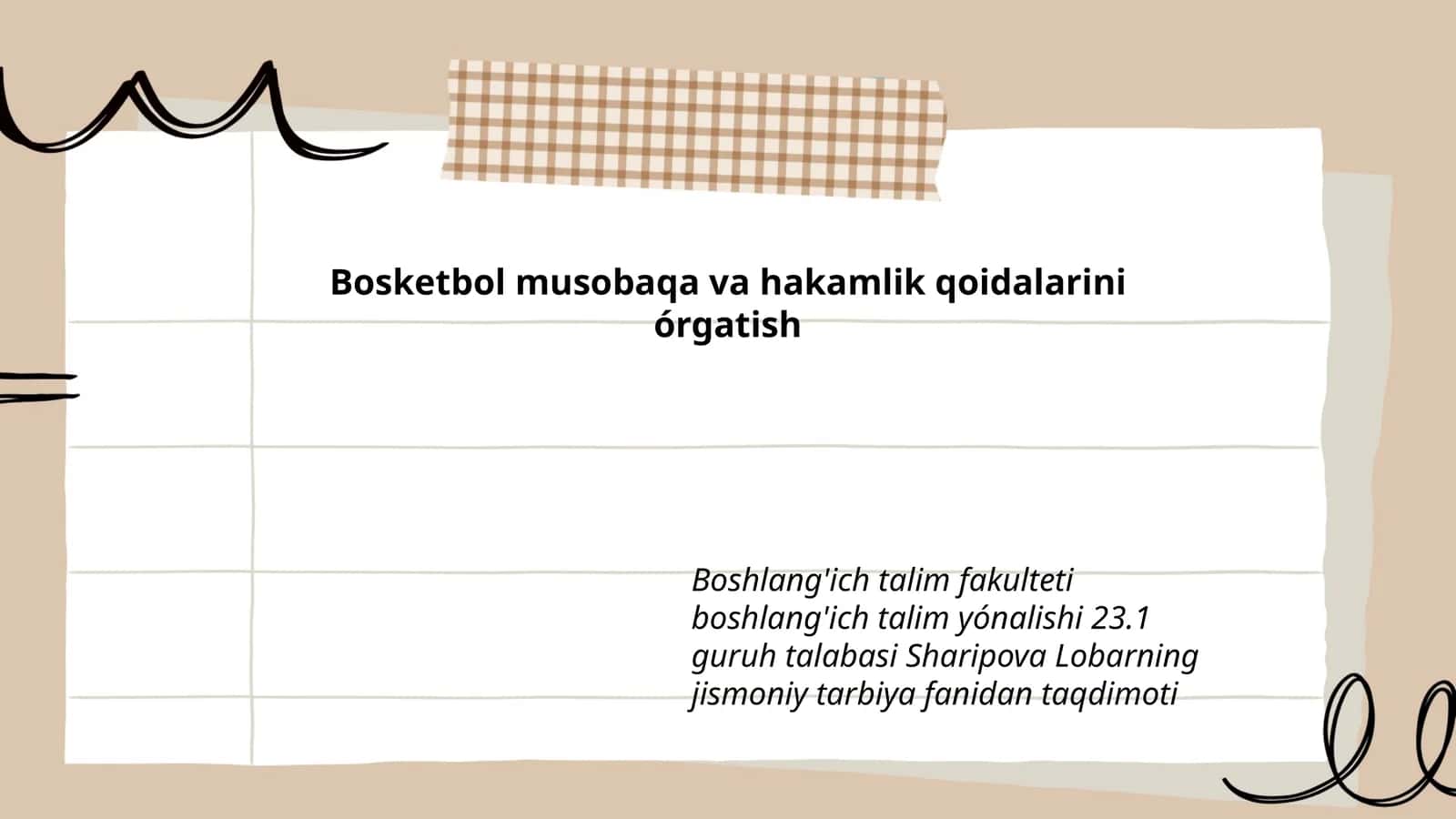 Bosketbol musobaqa va hakamlik qoidalarini órgatish