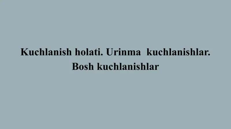 Kuchlanish Holati