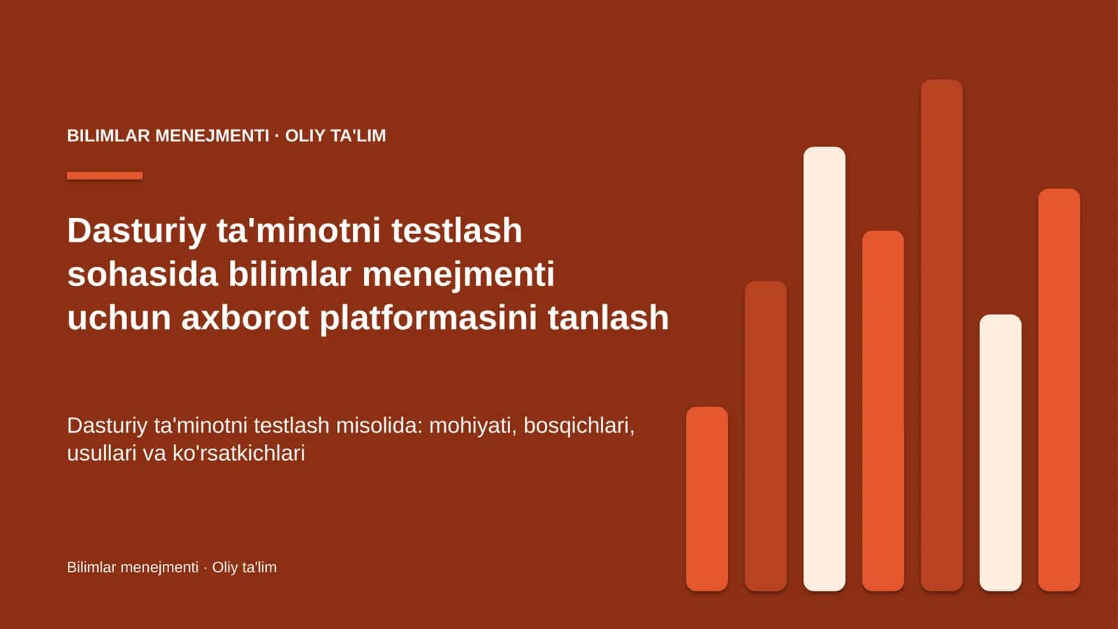 Bilimlar menejmenti · Oliy ta'limg