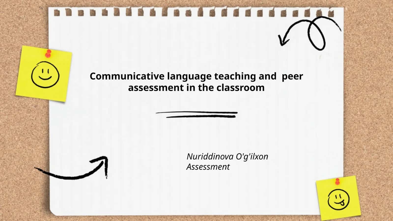 Communicative language teaching and peer assessment in the classroom